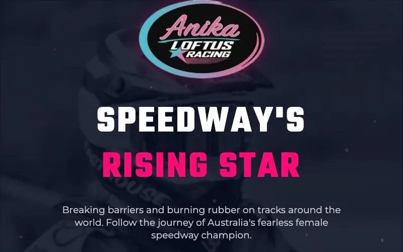 Homepage of the Anika Loftus Racing website