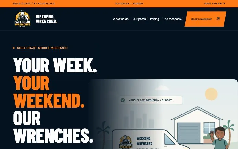 Homepage of the Weekend Wrenches website